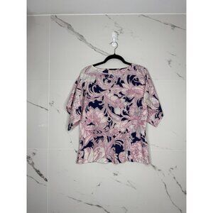 Talbots Floral Print Kimono Blouse With Belt Size Small Silk Cotton Floral Belt‌